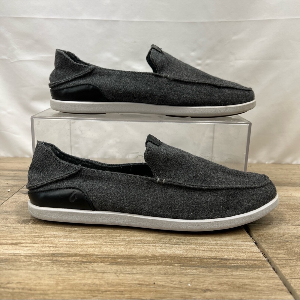 OluKai Gray and Black Loafers